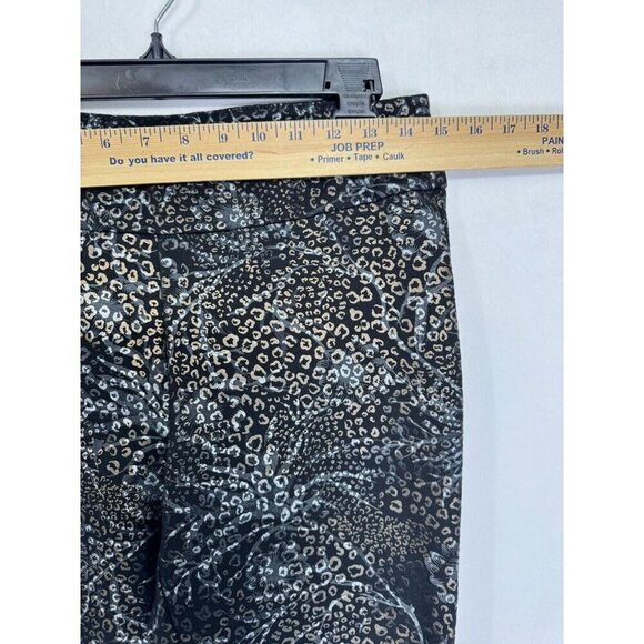Soft Surroundings Mixte Pants Womens Small Black Metallic Leopard Ankle 2DE36 - Picture 6 of 9